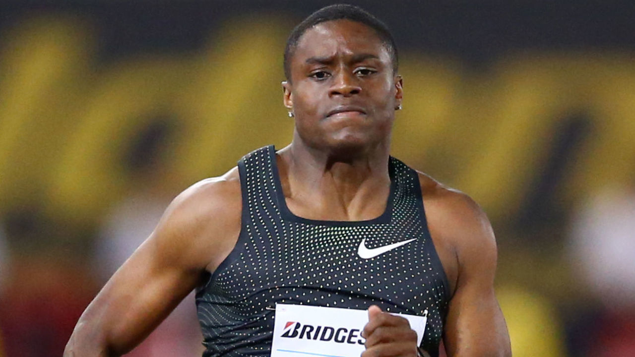 Christian Coleman (USA) competes in 100m men during Golden Gala Iaaf Diamond League Rome 2018 at Olimpico Stadium in Rome, Italy on May 31, 2018.