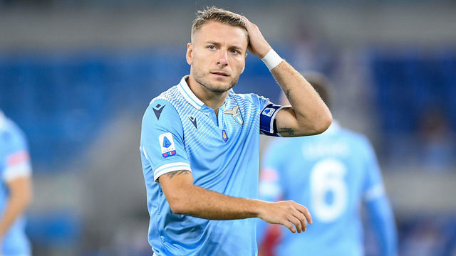 Ciro Immobile of SS Lazio looks dejected during the Serie A match between SS Lazio and Bologna FC at Stadio Olimpico, Rome, Italy on 24 October 2020.