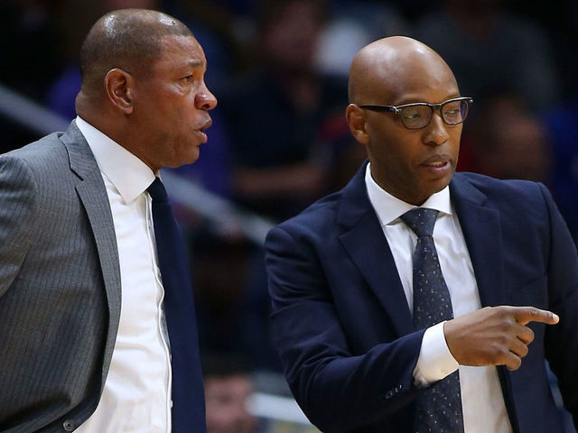 NEW ORLEANS, LOUISIANA - NOVEMBER 14: Head coach Doc Rivers of the LA Clippers and assistant coach Sam Cassell react during a game against the New Orleans Pelicans at the Smoothie King Center on November 14, 2019 in New Orleans, Louisiana.