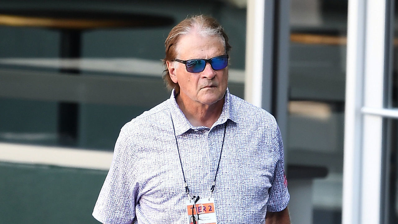 ANAHEIM, CA - JULY 11: Hall of Fame manager Tony La Russa, is now a special advisor to general manager Billy Eppler of the Los Angeles Angels, looks on during an intrasquad game at Angel Stadium of Anaheim on July 11, 2020 in Anaheim, California.