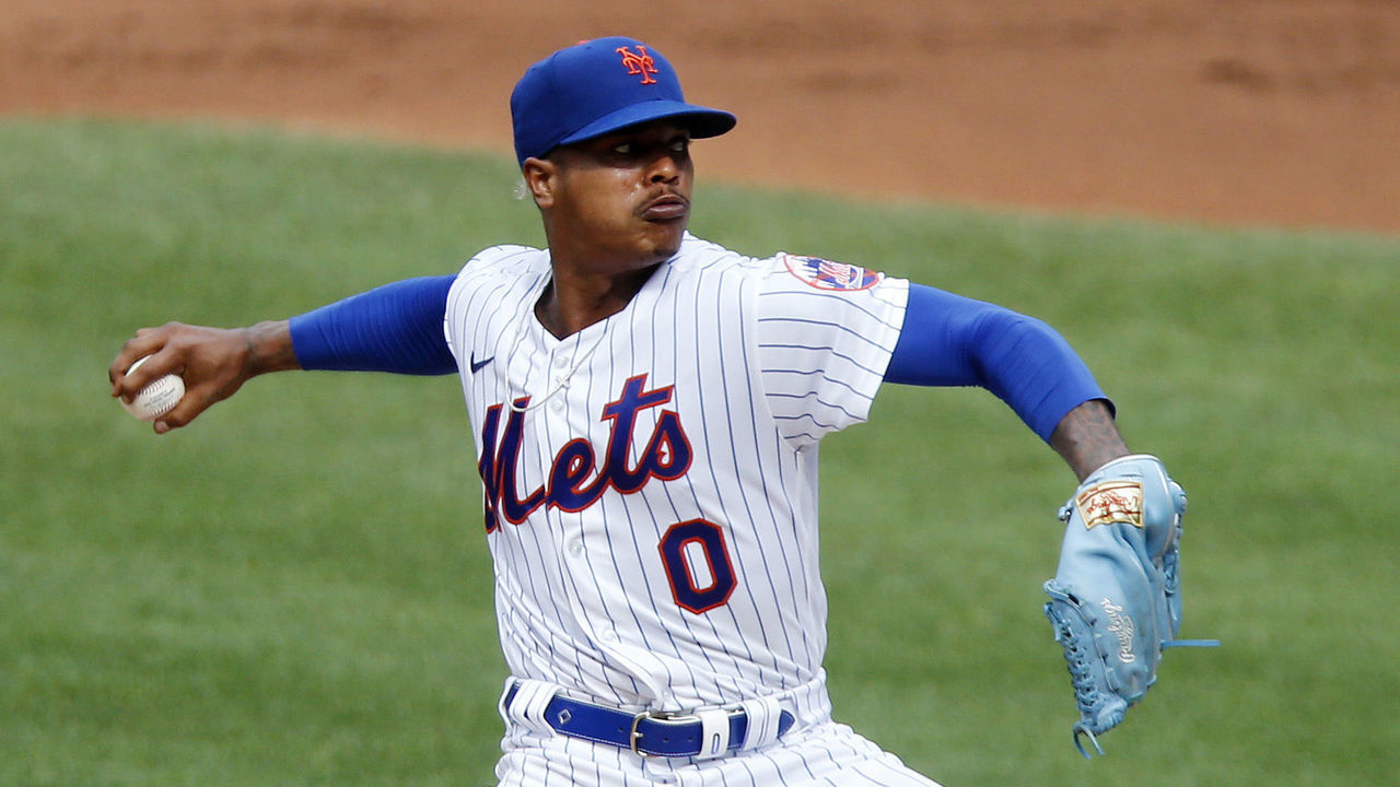 NEW YORK, NEW YORK - JULY 17: (NEW YORK DAILIES OUT) Marcus Stroman #0 of the New York Mets in action during an intra squad game at Citi Field on July 17, 2020 in New York City.