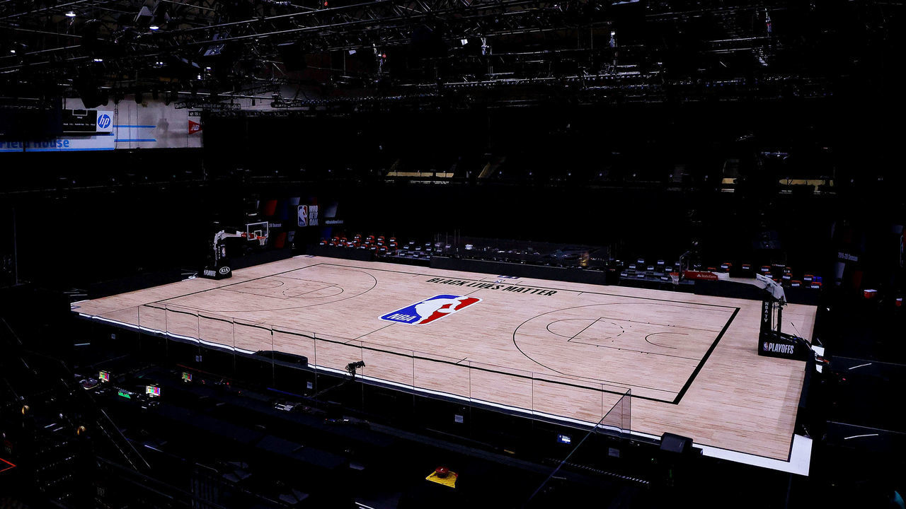 LAKE BUENA VISTA, FLORIDA - AUGUST 27: An empty arena is seen as all NBA playoff games were postponed today during the 2020 NBA Playoffs at The Field House at ESPN Wide World Of Sports Complex on August 27, 2020 in Lake Buena Vista, Florida. NBA players have reportedly decided to resume the season after their walkout of playoff games on Wednesday to protest the shooting of Jacob Blake in Kenosha, Wisconsin.