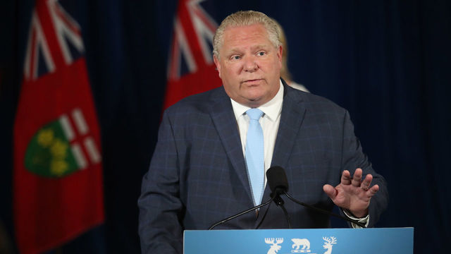 TORONTO, ON- JUNE 25 - Premier Doug Ford holds his daily press briefing as Toronto prepares to join the rest of Ontario in phase two of reopening during the COVID-19 pandemic in Toronto. June 25, 2020. Premier Doug Ford was joined by Minister of Health Christine Elliott and Associate Minister of Children and Women's Issues Jill Dunlop. (Steve Russell/Toronto Star via Getty Images)