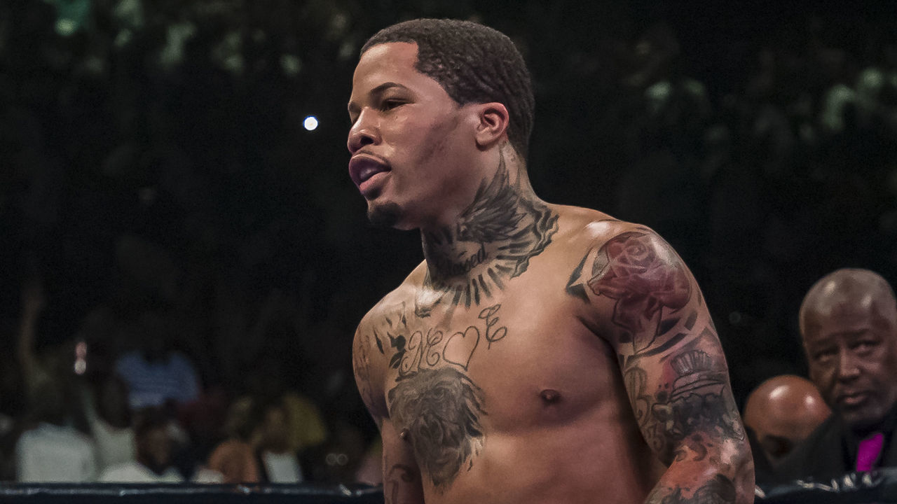 BALTIMORE, MD - JULY 27: Gervonta Davis celebrates after defeating Ricardo Nunez in the second round of their WBA super featherweight championship fight at Royal Farms Arena on July 27, 2019 in Baltimore, Maryland.