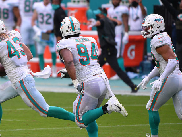 Andrew Van Ginkel of the Miami Dolphins after a game against the News  Photo - Getty Images