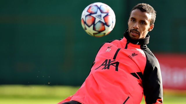 LIVERPOOL, ENGLAND - NOVEMBER 02: (THE SUN OUT, THE SUN ON SUNDAY OUT) Joel Matip of Liverpool during a training session ahead of the UEFA Champions League Group D stage match between Liverpool FC and Atalanta BC at Melwood Training Ground on November 02, 2020 in Liverpool, England.