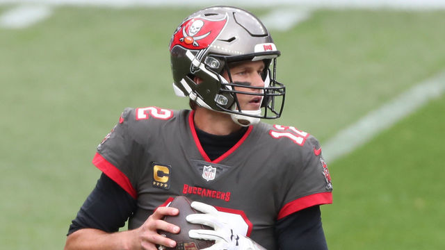 DENVER, COLORADO - SEPTEMBER 27: Quarterback Tom Brady #12 of the Tampa Bay Buccaneers looks to pass against the Denver Broncos during the first half at Empower Field At Mile High on September 27, 2020 in Denver, Colorado.