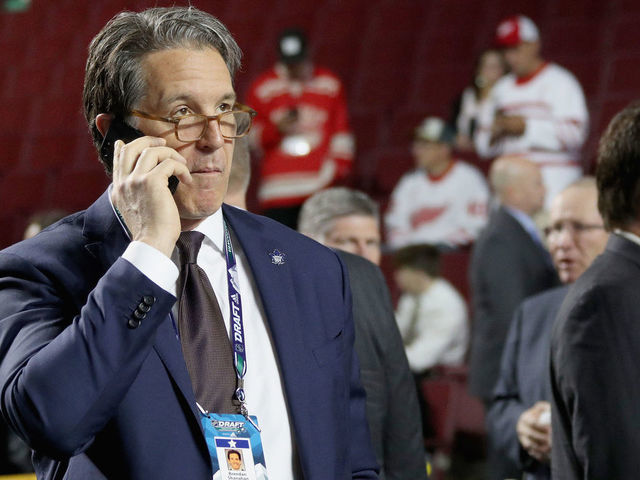 VANCOUVER, BRITISH COLUMBIA - JUNE 22: Brendan Shanahan of the Toronto Maple Leafs attends the 2019 NHL Draft at the Rogers Arena on June 22, 2019 in Vancouver, Canada.