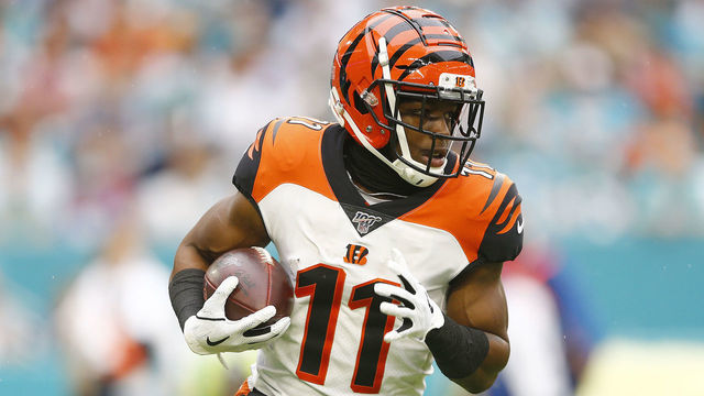 MIAMI, FLORIDA - DECEMBER 22: John Ross #11 of the Cincinnati Bengals in action against the Miami Dolphins during the second quarter at Hard Rock Stadium on December 22, 2019 in Miami, Florida.