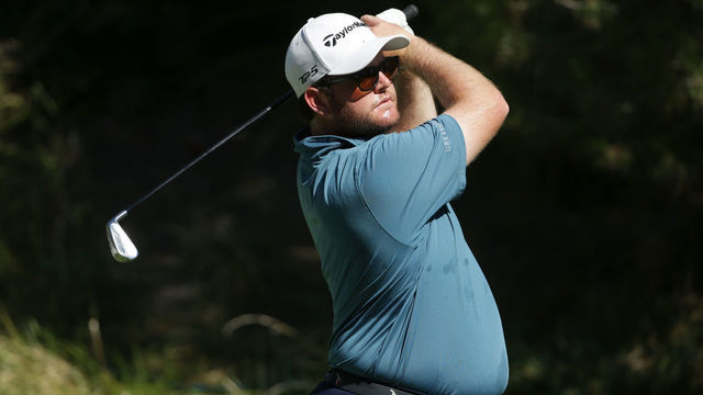 LAS VEGAS, NEVADA - OCTOBER 17: Harry Higgs of the United States plays his shot from the second tee during the third round of The CJ Cup @ Shadow Creek on October 17, 2020 in Las Vegas, Nevada.