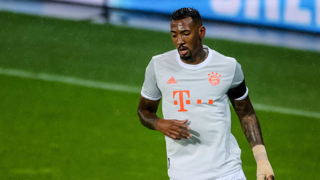 SALZBURG, AUSTRIA - NOVEMBER 03: (BILD ZEITUNG OUT) Jerome Boateng of Bayern Muenchen looks on during the UEFA Champions League Group A stage match between RB Salzburg and FC Bayern Muenchen at Red Bull Arena on November 3, 2020 in Salzburg, Austria.