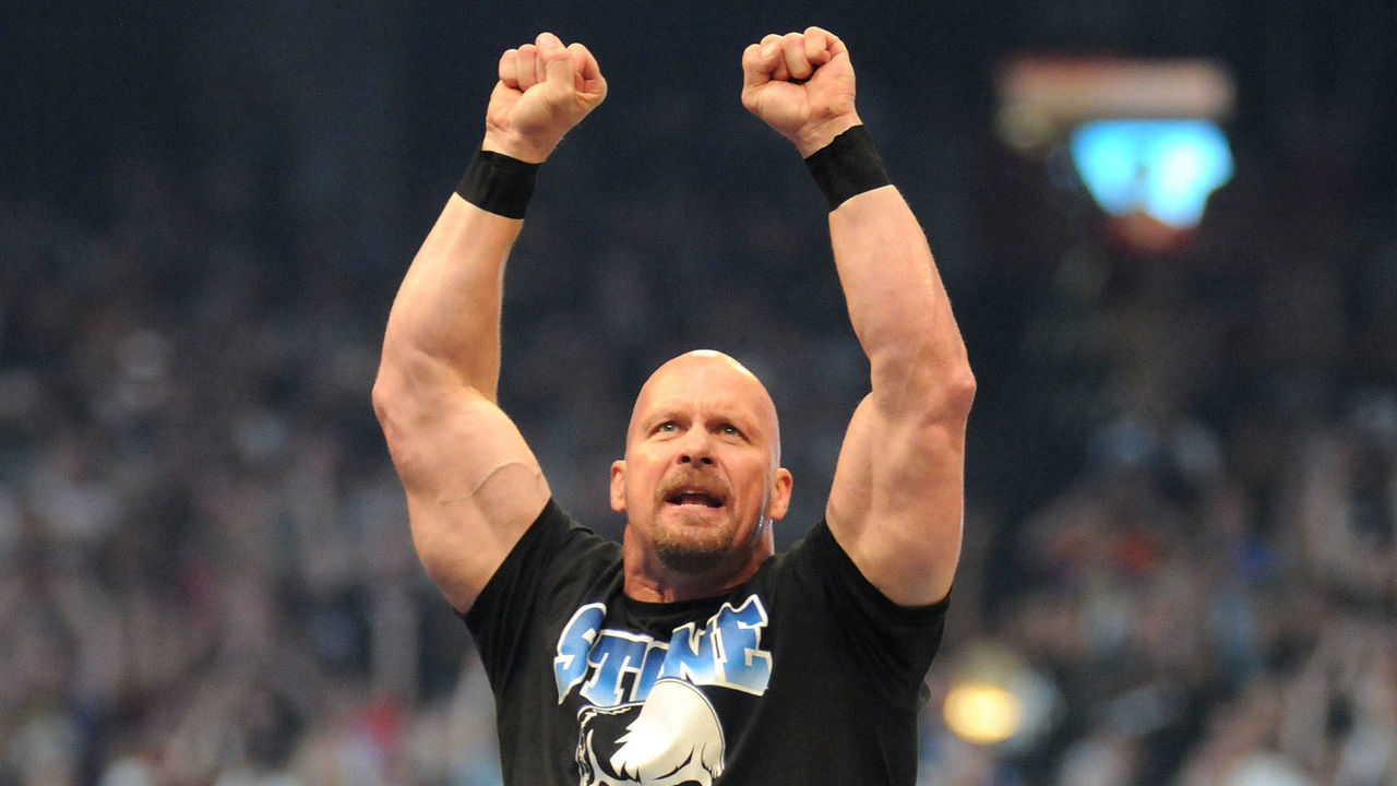 ATLANTA, GA - APRIL 03: Wrestler/actor Stone Cold Steve Austin attends the WWE 2011 Hall Of Fame Induction at Georgia Dome on April 3, 2011 in Atlanta, Georgia.