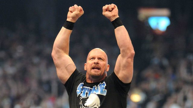 ATLANTA, GA - APRIL 03: Wrestler/actor Stone Cold Steve Austin attends the WWE 2011 Hall Of Fame Induction at Georgia Dome on April 3, 2011 in Atlanta, Georgia.