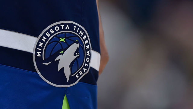 SALT LAKE CITY, UT - JANUARY 25: General view of the Minnesota Timberwolves logo shown on game shorts in a NBA game against the Utah Jazz at Vivint Smart Home Arena on January 25, 2019 in Salt Lake City, Utah. *** Local Caption ***