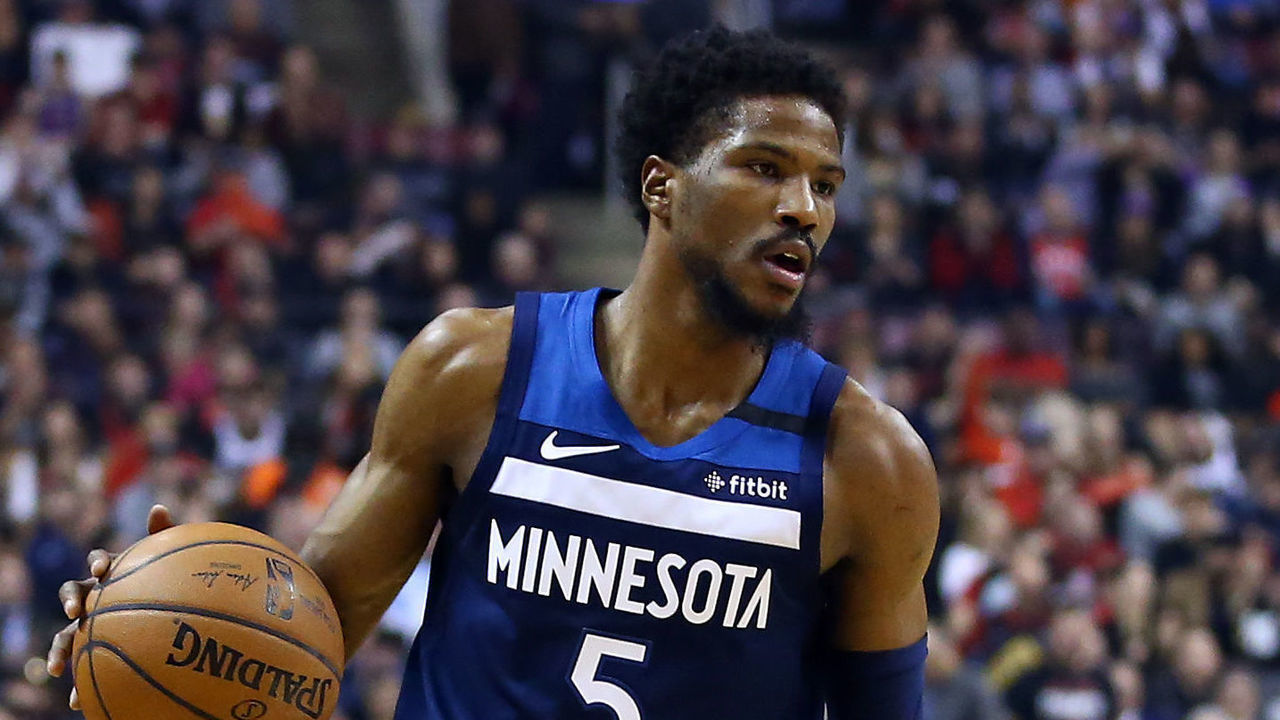 TORONTO, ON - FEBRUARY 10: Malik Beasley #5 of the Minnesota Timberwolves dribbles the ball during the first half of an NBA game against the Toronto Raptors at Scotiabank Arena on February 10, 2020 in Toronto, Canada.