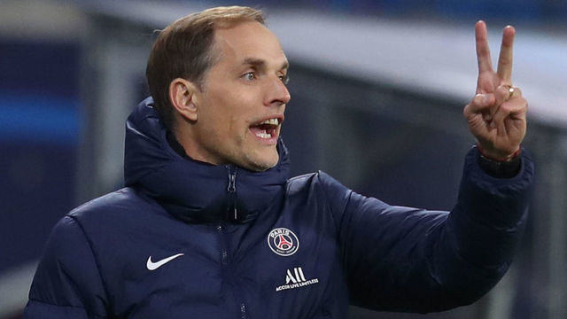 Paris Saint-Germain's German coach Thomas Tuchel reacts from the sidelines during the UEFA Champions League Group H football match RB Leipzig v Paris Saint-Germain in Leipzig, eastern Germany on November 4, 2020.