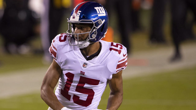 PHILADELPHIA, PA - OCTOBER 22: Golden Tate #15 of the New York Giants in action against the Philadelphia Eagles at Lincoln Financial Field on October 22, 2020 in Philadelphia, Pennsylvania.