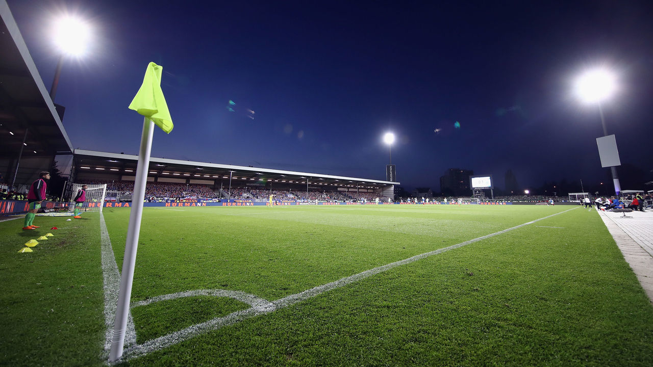 KIEL, GERMANY - MAY 21: A general view during the Bundesliga Playoff Leg 2 match between Holstein Kiel and VfL Wolfsburg at Holstein-Stadion on May 21, 2018 in Kiel, Germany.