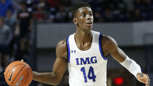 FORT MYERS, FLORIDA - DECEMBER 19: Moussa Diabate #14 of IMG Academy in action during the City of Palms Classic at Suncoast Credit Union Arena on December 19, 2019 in Fort Myers, Florida.