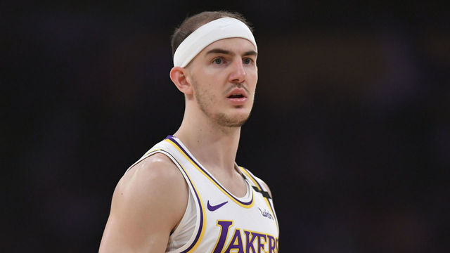 LOS ANGELES, CA - JANUARY 05: Alex Caruso #4 of the Los Angeles Lakers during game against the Detroit Pistons at Staples Center on January 5, 2020 in Los Angeles, California. Lakers won 106-99. NOTE TO USER: User expressly acknowledges and agrees that, by downloading and/or using this photograph, user is consenting to the terms and conditions of the Getty Images License Agreement.