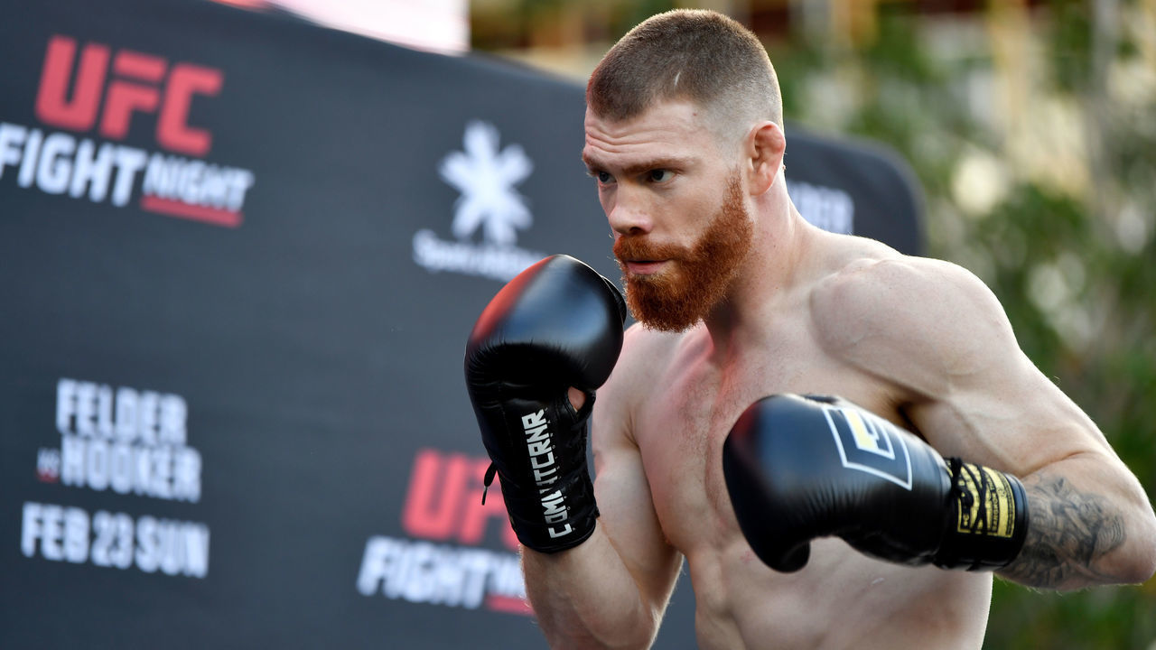 AUCKLAND, NEW ZEALAND - FEBRUARY 20: Paul Felder holds an open training session for fans and media during the UFC Fight Night Open Workouts at Aotea Square on February 20, 2020 in Auckland, New Zealand.