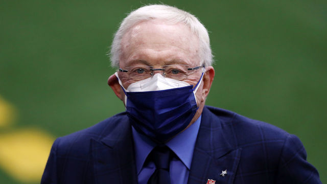 ARLINGTON, TEXAS - NOVEMBER 08: Jerry Jones, owner of the Dallas Cowboys watches action prior to a game against the Pittsburgh Steelers at AT&T Stadium on November 08, 2020 in Arlington, Texas.