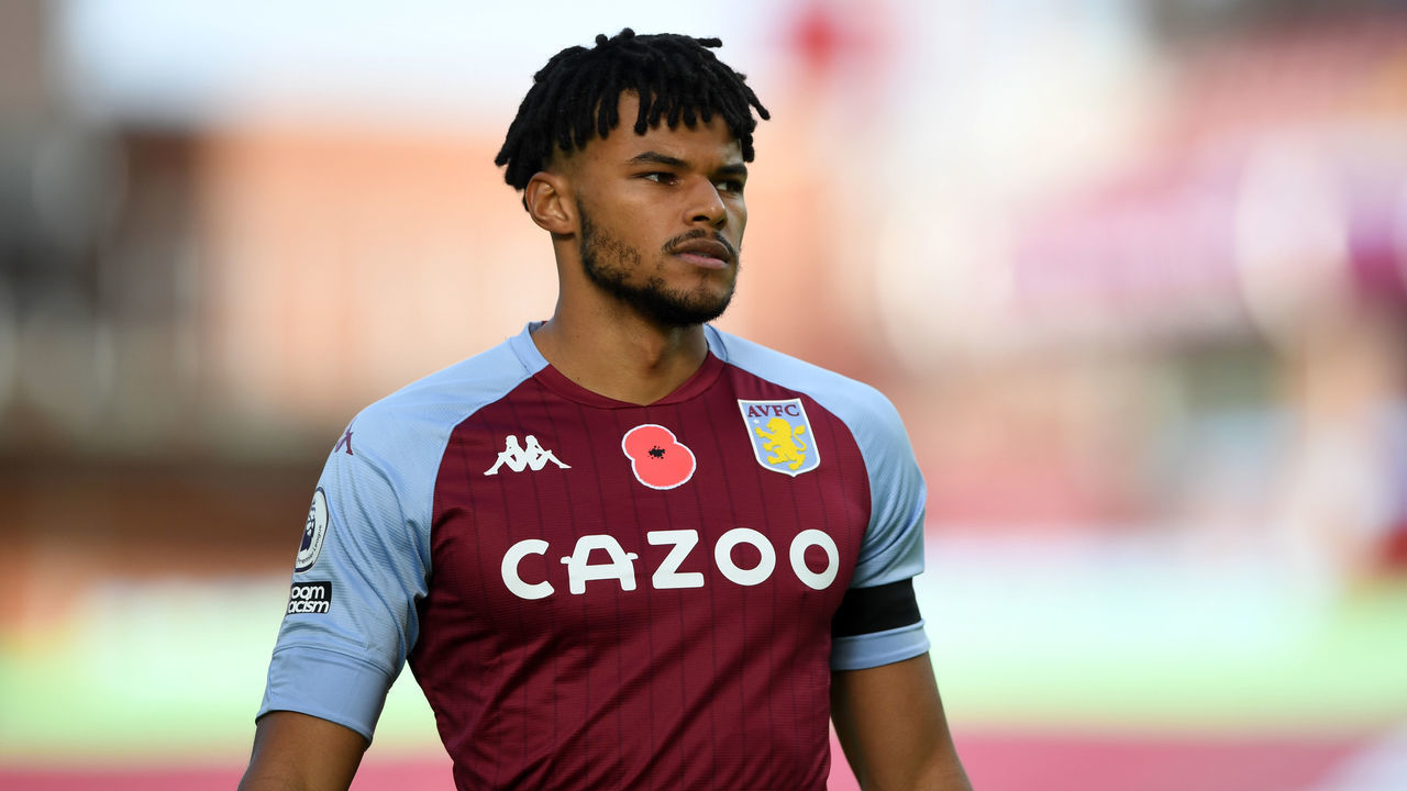 BIRMINGHAM, ENGLAND - NOVEMBER 01: Tyrone Mings of Aston Villa during the Premier League match between Aston Villa and Southampton at Villa Park on November 01, 2020 in Birmingham, England. Sporting stadiums around the UK remain under strict restrictions due to the Coronavirus Pandemic as Government social distancing laws prohibit fans inside venues resulting in games being played behind closed doors.