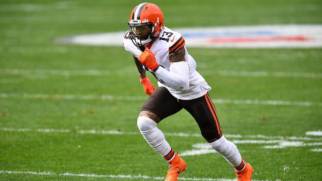 PITTSBURGH, PA - OCTOBER 18: Odell Beckham Jr. #13 of the Cleveland Browns in action during the game against the Pittsburgh Steelers at Heinz Field on October 18, 2020 in Pittsburgh, Pennsylvania.