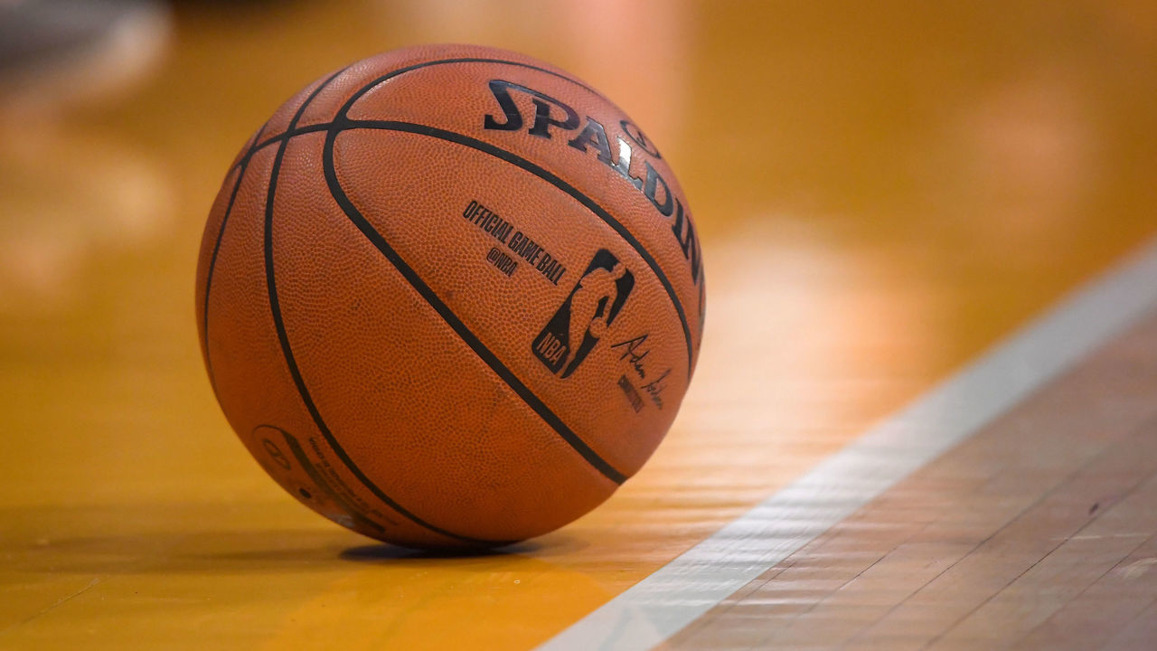 LOS ANGELES, CA - DECEMBER 25: The official game ball rests on the court during the game between the Los Angeles Lakers and the Los Angeles Clippers at Staples Center on December 25, 2019 in Los Angeles, California. NOTE TO USER: User expressly acknowledges and agrees that, by downloading and/or using this Photograph, user is consenting to the terms and conditions of the Getty Images License Agreement.