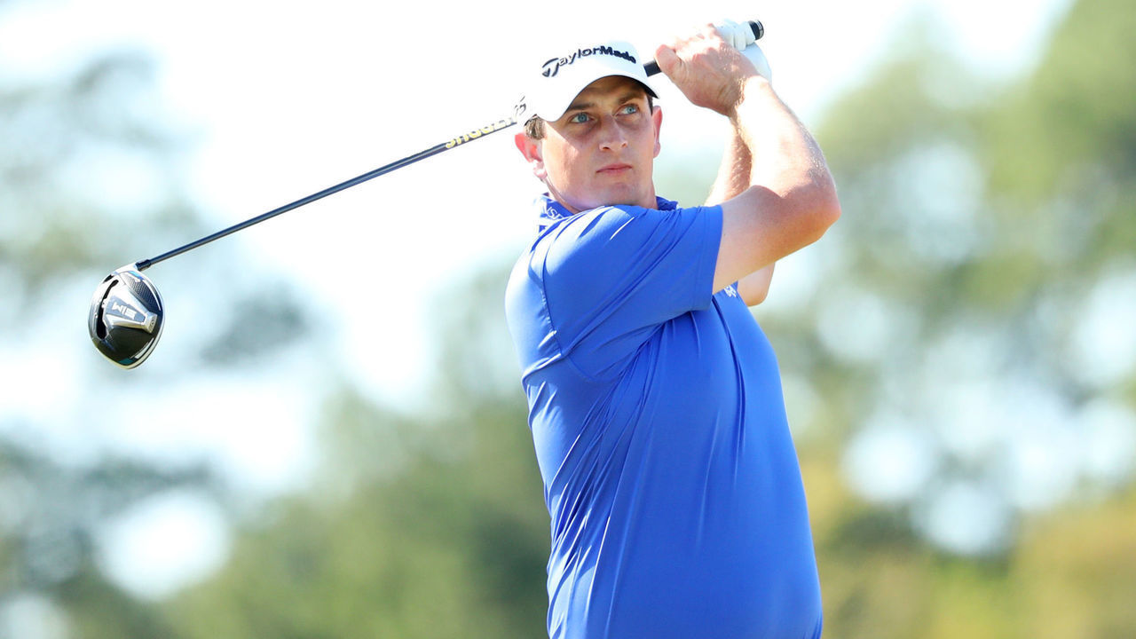 HOUSTON, TEXAS - NOVEMBER 04: Henrik Norlander of Sweden plays his shot off of the eighteenth tee ahead of the Houston Open at Memorial Park Golf Course on November 04, 2020 in Houston, Texas.