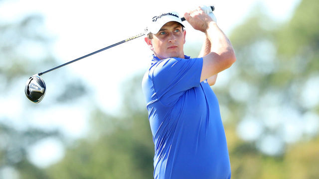 HOUSTON, TEXAS - NOVEMBER 04: Henrik Norlander of Sweden plays his shot off of the eighteenth tee ahead of the Houston Open at Memorial Park Golf Course on November 04, 2020 in Houston, Texas.