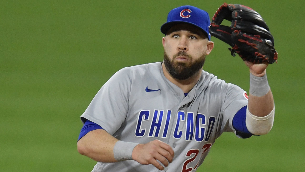 CHICAGO, ILLINOIS - SEPTEMBER 26: Jason Kipnis #27 of the Chicago Cubs during the game against the Chicago White Sox at Guaranteed Rate Field on September 26, 2020 in Chicago, Illinois.