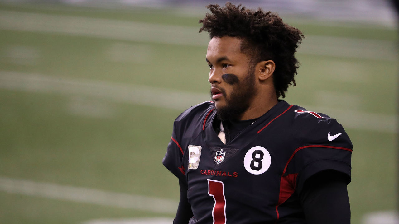 SEATTLE, WASHINGTON - NOVEMBER 19: Kyler Murray #1 of the Arizona Cardinals looks on before their game against the Seattle Seahawks at Lumen Field on November 19, 2020 in Seattle, Washington.