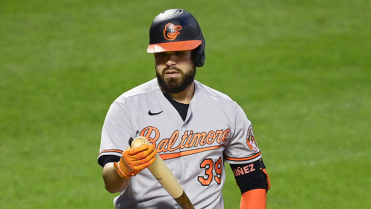 NEW YORK, NEW YORK - SEPTEMBER 08: Renato Nunez #39 of the Baltimore Orioles at bat against the New York Mets at Citi Field on September 08, 2020 in New York City.