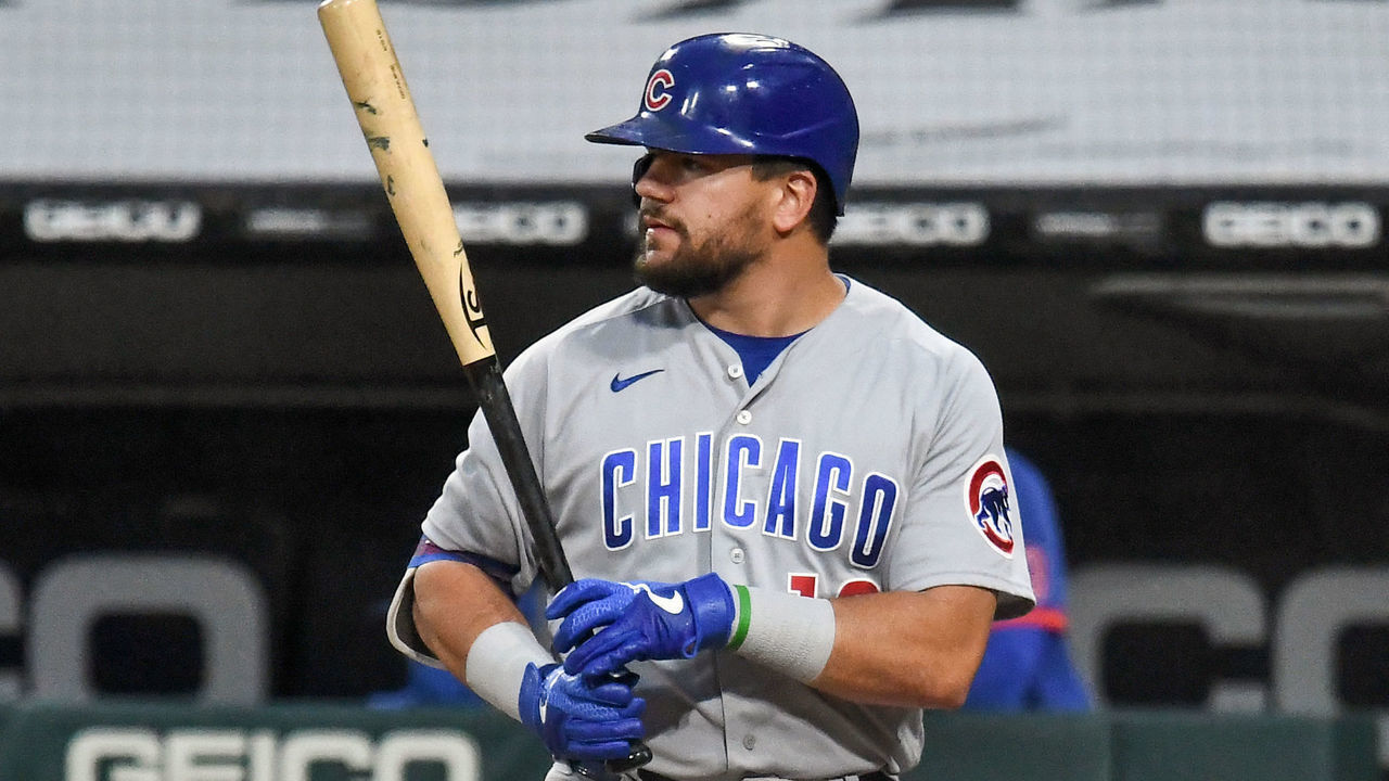 CHICAGO, IL - SEPTEMBER 26: Chicago Cubs outfielder Kyle Schwarber (12) at the plate during a Major League Baseball game between the Chicago White Sox and Chicago Cubs on September 26, 2020, at Guaranteed Rate Field, Chicago, IL.