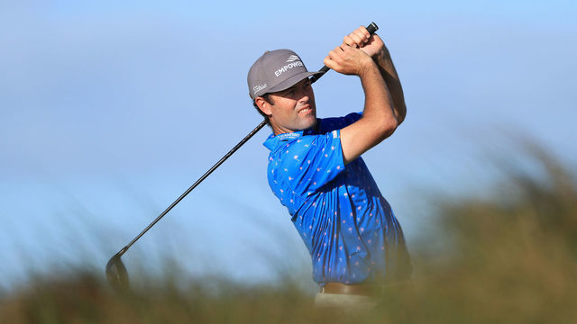 ST SIMONS ISLAND, GEORGIA - NOVEMBER 21: Robert Streb of the United States plays his shot from the 15th tee during the third round of The RSM Classic at the Seaside Course at Sea Island Golf Club on November 21, 2020 in St Simons Island, Georgia.