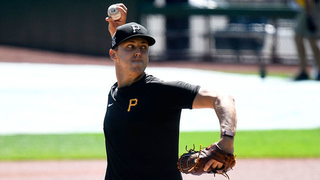 PITTSBURGH, PA - SEPTEMBER 04: Jameson Taillon #50 of the Pittsburgh Pirates throws a rehab session before game one of a doubleheader against the Cincinnati Reds at PNC Park on September 4, 2020 in Pittsburgh, Pennsylvania.