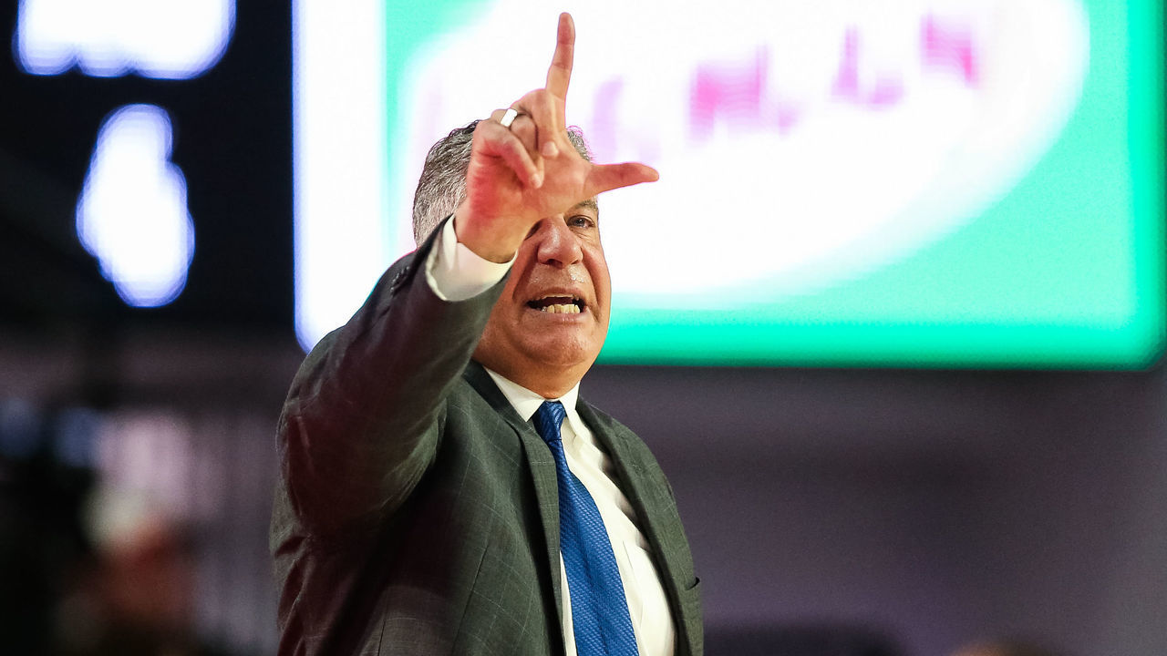 ATHENS, GA - FEBRUARY 19: Head coach Bruce Pearl of the Auburn Tigers calls a play during the first half of a game against the Georgia Bulldogs at Stegeman Coliseum on February 19, 2020 in Athens, Georgia.