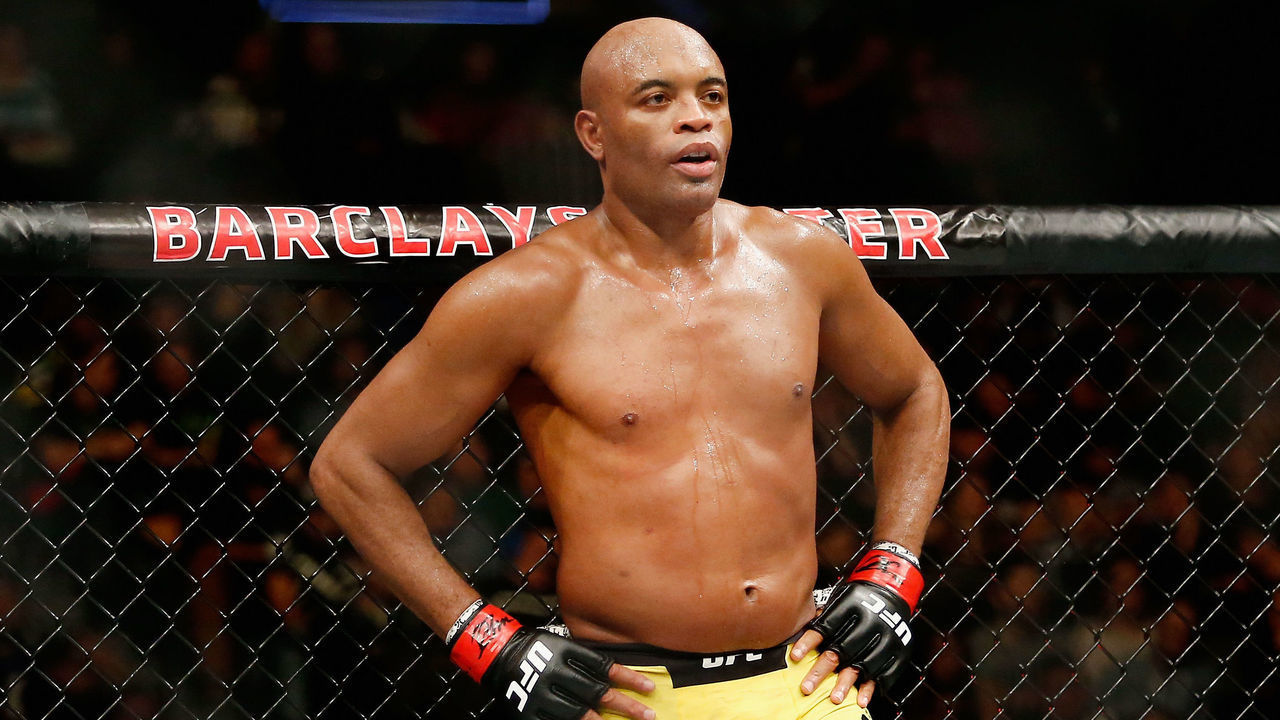 NEW YORK, NY - FEBRUARY 11: Anderson Silva of Brazil looks on before fighting against Derek Brunson (not pictured) of United States in their middleweight bout during UFC 208 at the Barclays Center on February 11, 2017 in the Brooklyn Borough of New York City.