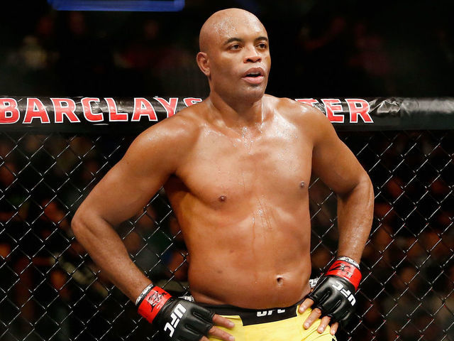 NEW YORK, NY - FEBRUARY 11: Anderson Silva of Brazil looks on before fighting against Derek Brunson (not pictured) of United States in their middleweight bout during UFC 208 at the Barclays Center on February 11, 2017 in the Brooklyn Borough of New York City.