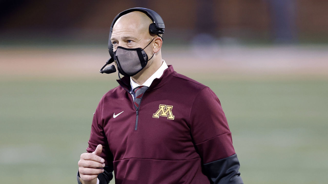 CHAMPAIGN, IL - NOVEMBER 07: Head coach P.J. Fleck of the Minnesota Golden Gophers looks on during a game against the Illinois Fighting Illini at Memorial Stadium on November 7, 2020 in Champaign, Illinois. Minnesota defeated Illinois 41-14.