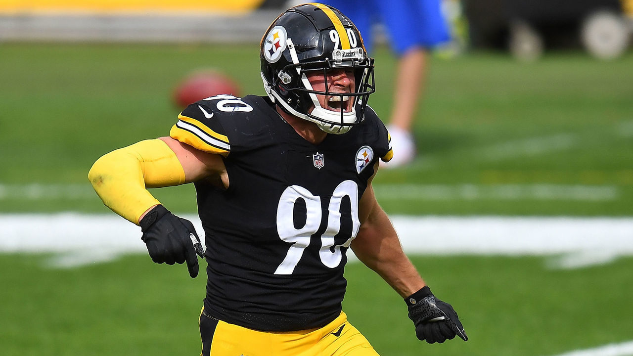 PITTSBURGH, PA - SEPTEMBER 27: T.J. Watt #90 of the Pittsburgh Steelers in action during the game against the Houston Texans at Heinz Field on September 27, 2020 in Pittsburgh, Pennsylvania.
