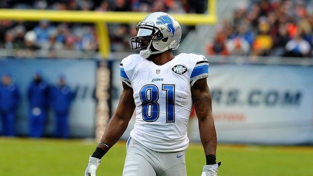 CHICAGO - JANUARY 03: Detroit Lions wide receiver Calvin Johnson plays against the Chicago Bears at Soldier Field in Chicago, Illinois on January 3, 2016.