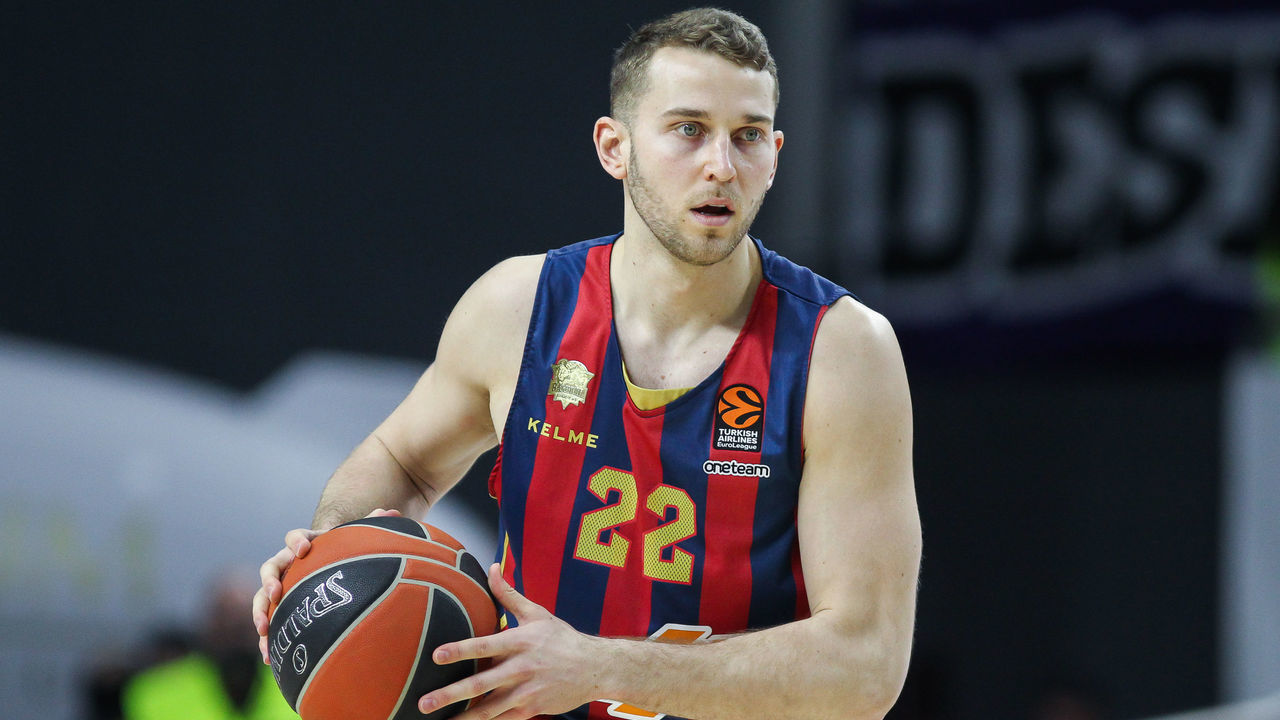 MADRID, SPAIN - FEBRUARY 04: Nik Stauskas of Baskonia in action during the Turkish Airlines EuroLeague basketball match played between Real Madrid Baloncesto and Baskonia at Wizink Center on February 04, 2020 in Madrid, Spain.