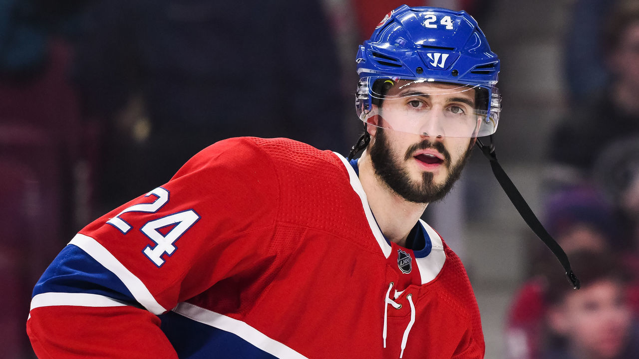 MONTREAL, QC - FEBRUARY 27: Look on Montreal Canadiens center Phillip Danault (24) at warm-up before the New York Rangers versus the Montreal Canadiens game on February 27, 2020, at Bell Centre in Montreal, QC