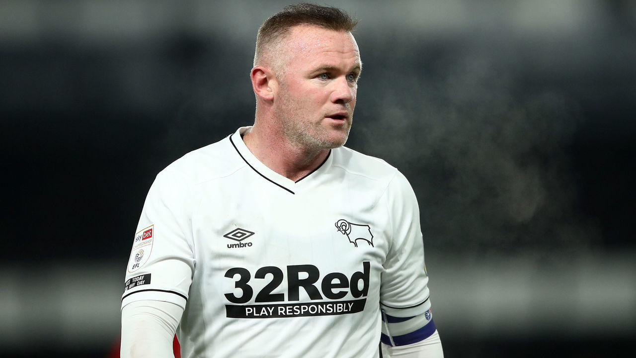 Derby County's Wayne Rooney during the Sky Bet Championship match at Pride Park, Derby.