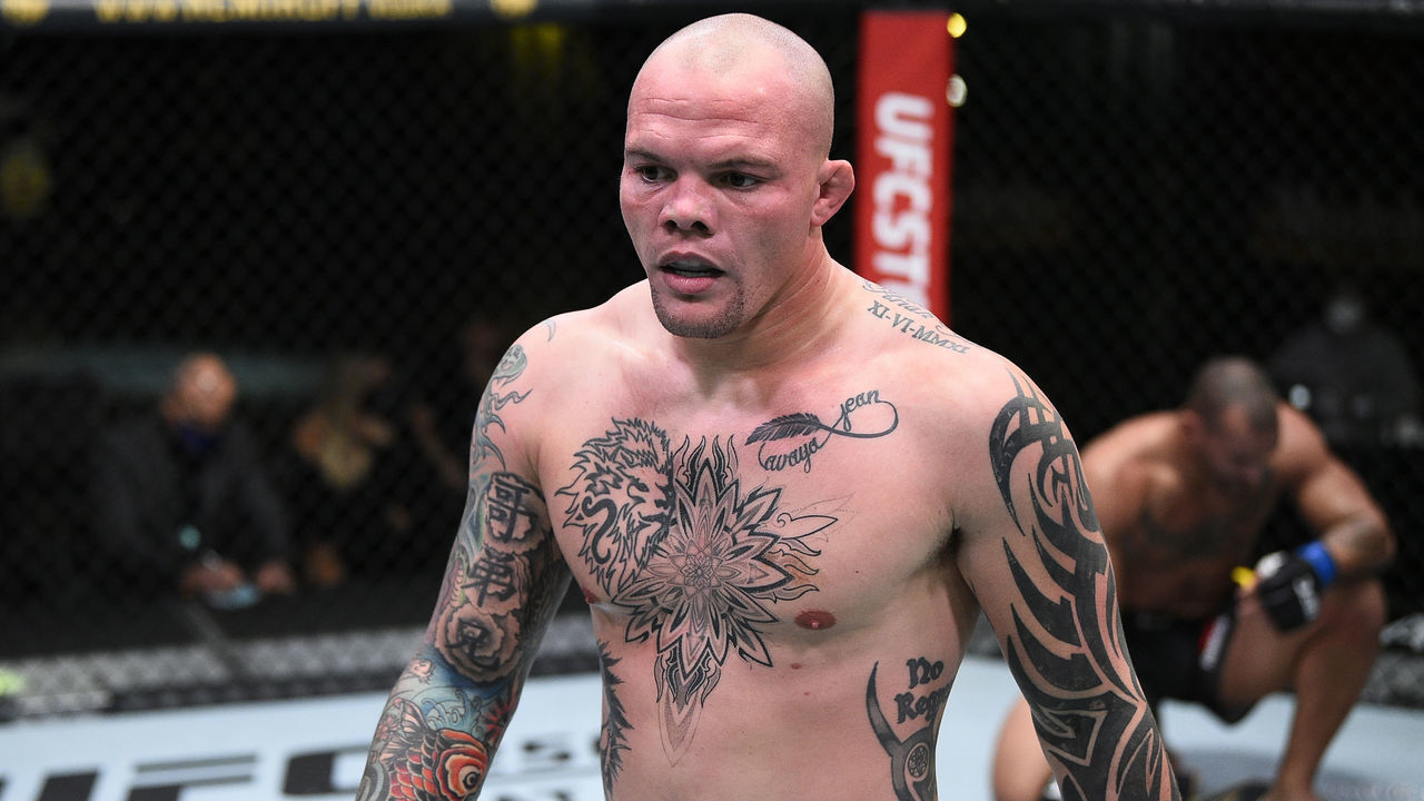 LAS VEGAS, NEVADA - NOVEMBER 28: Anthony Smith reacts after submitting Devin Clark in their light heavyweight bout during the UFC Fight Night at UFC APEX on November 28, 2020 in Las Vegas, Nevada.
