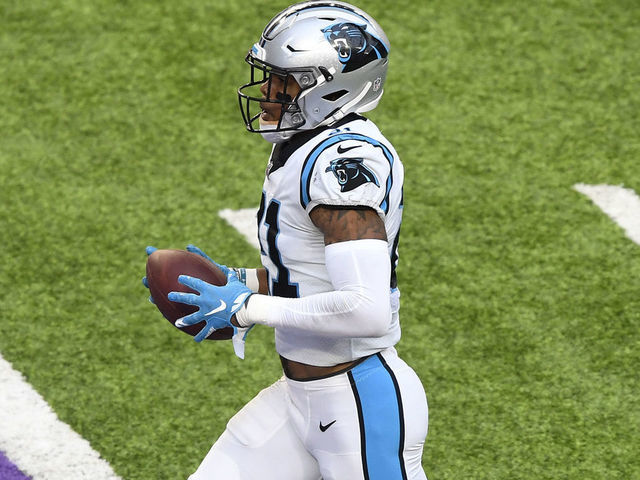 Panthers rookie Jeremy Chinn scores on fumble returns  on back