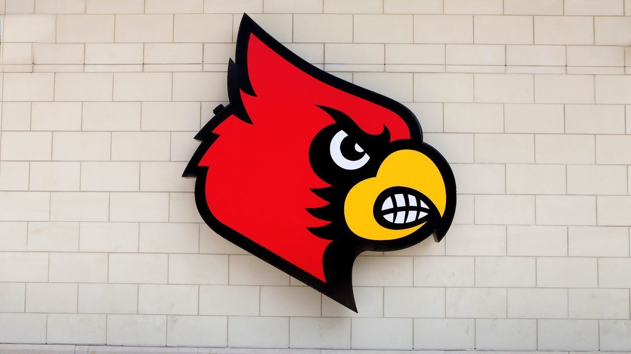 LOUISVILLE, KY - MAY 30: Louisville Cardinals logo at KFC Yum Center, home of the Louisville Cardinals basketball team on May 30, 2014 in Louisville, Kentucky.