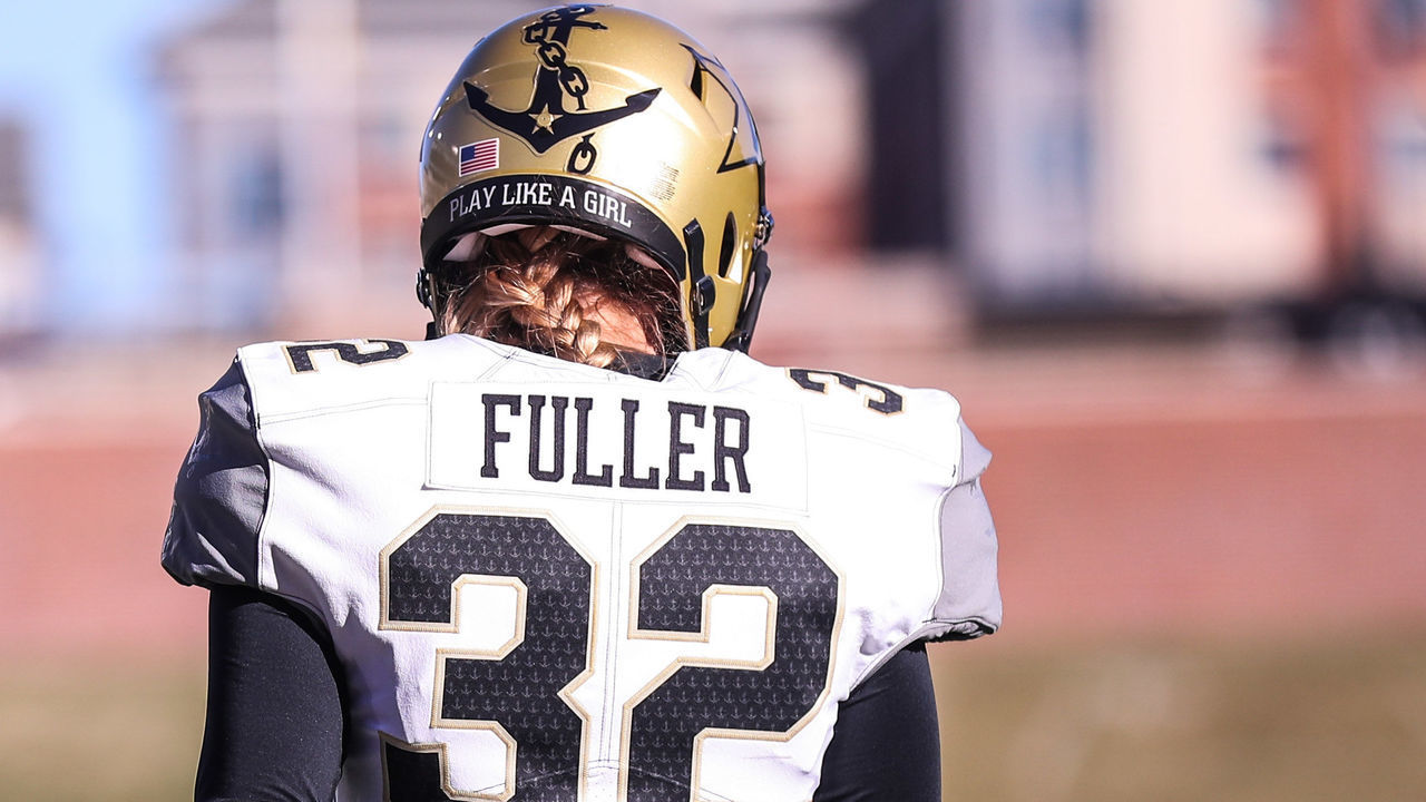 COLUMBIA, MO - NOVEMBER 28: Sarah Fuller #32 of the Vanderbilt Commodores warms up prior to the game against the Missouri Tigers at Farout Field on November 28, 2020 in Columbia, Missouri.